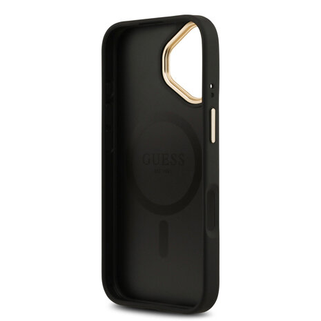 Guess Guess iPhone 16 Back cover case - HC Magsafe 4G PU With Classic - Black Guess Guess iPhone 16 Back cover case - HC Magsafe 4G PU With Classic - Black