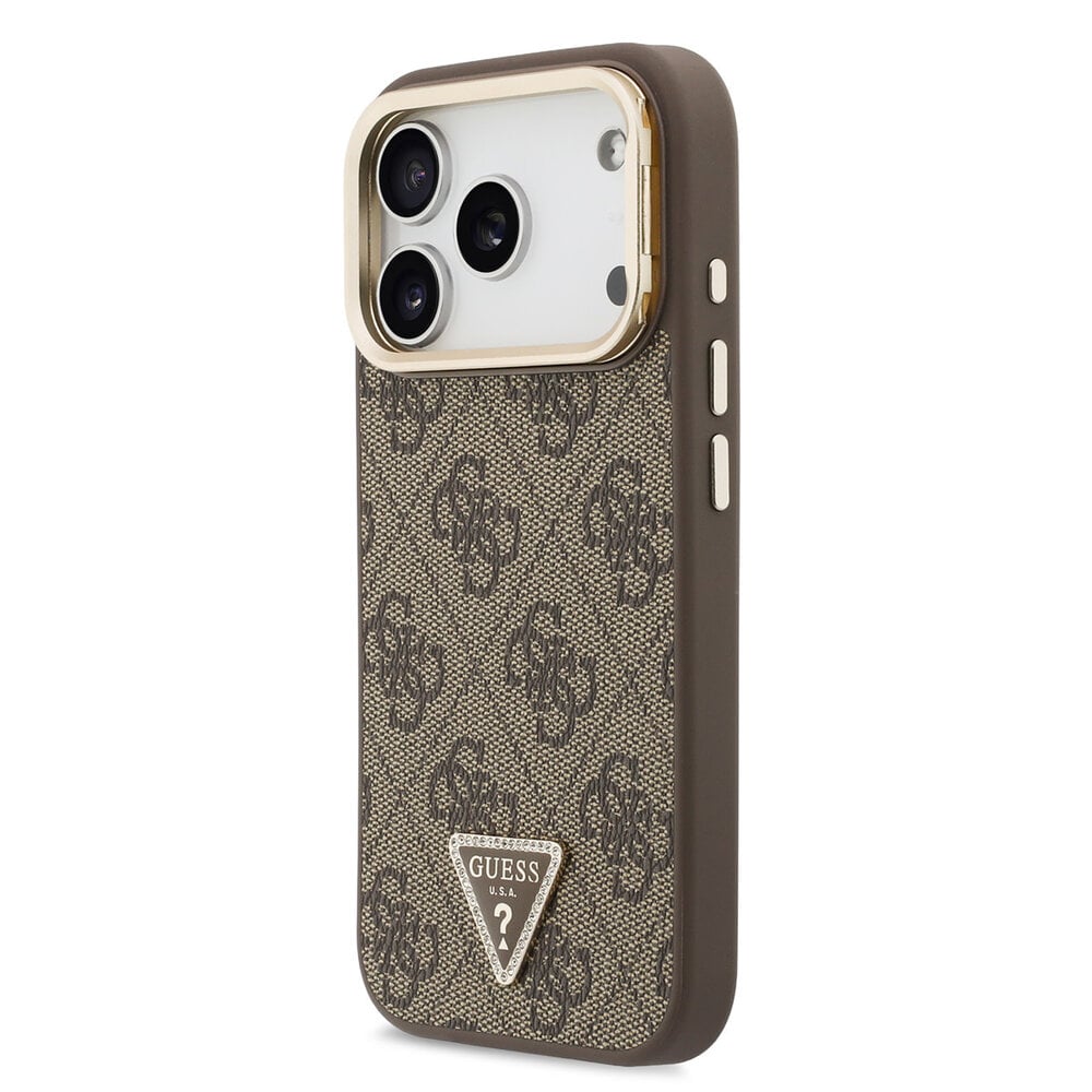 Guess Guess iPhone 17 Pro Back cover coque - HC Magsafe 4G PU With Triangle Logo & Stand Camera - Marron Guess Guess iPhone 17 Pro Back cover coque - HC Magsafe 4G PU With Triangle Logo & Stand Camera - Marron