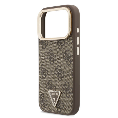 Guess Guess iPhone 17 Pro Back cover case - HC Magsafe 4G PU With Triangle Logo & Stand Camera - Brown Guess Guess iPhone 17 Pro Back cover case - HC Magsafe 4G PU With Triangle Logo & Stand Camera - Brown