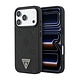 Guess Guess iPhone 17 Pro Back cover case - HC Magsafe Grained PU Hot Stamp Peony Triangle Logo - Black