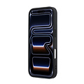 Guess Guess iPhone 17 Pro/iPhone 18 Pro Hartschalenhülle MagSafe genarbtes PU geprägtes Pfingstrosenmotiv dreieckiges Logo - Schwarz