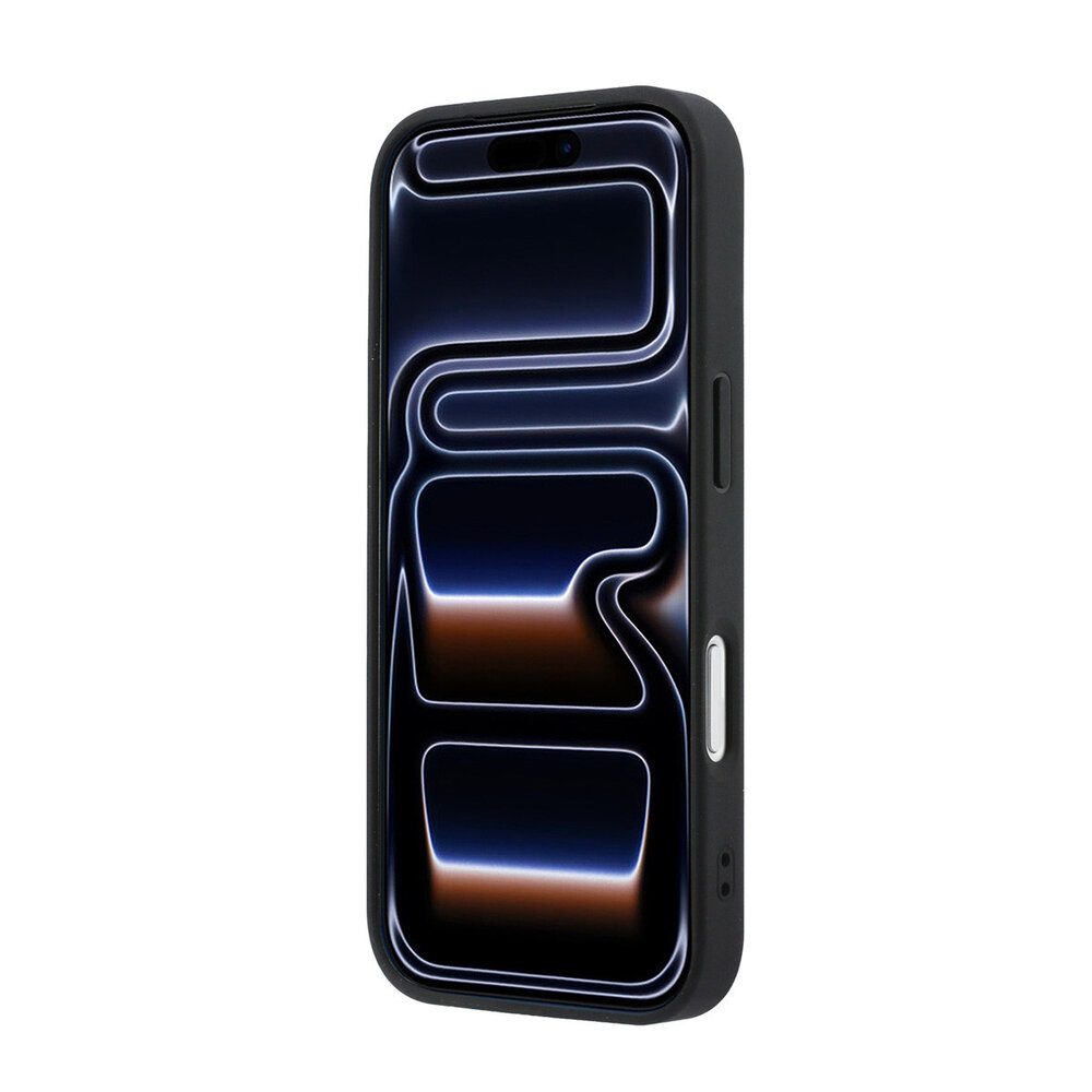 Guess Guess iPhone 17 Pro Back cover case - HC Magsafe Grained PU Hot Stamp Peony Triangle Logo - Black