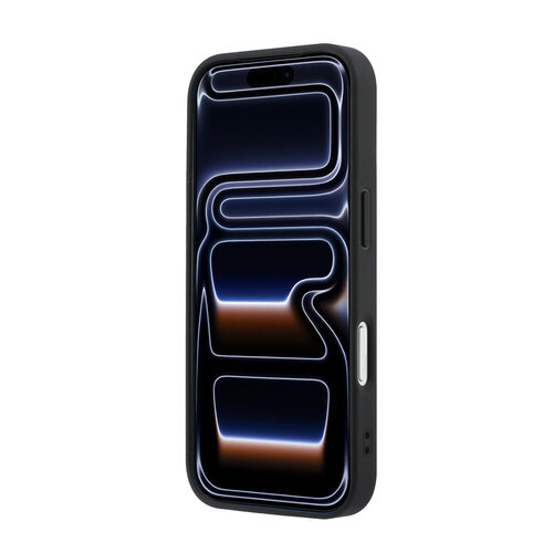 Guess Guess iPhone 17 Pro/iPhone 18 Pro Hartschalenhülle MagSafe genarbtes PU geprägtes Pfingstrosenmotiv dreieckiges Logo - Schwarz