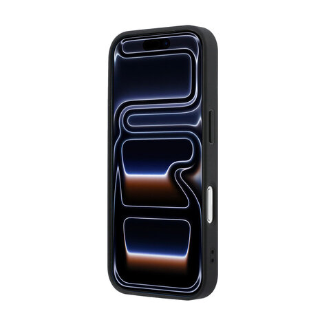 Guess Guess iPhone 17 Pro Backcover hoesje - HC Magsafe Grained PU Hot Stamp Peony Triangle Logo - Zwart Guess Guess iPhone 17 Pro Backcover hoesje - HC Magsafe Grained PU Hot Stamp Peony Triangle Logo - Zwart