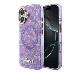 Guess Guess iPhone 17 Back cover case - HC Magsafe IML Shell Script Metal - Purple Guess Guess iPhone 17 Back cover case - HC Magsafe IML Shell Script Metal - Purple