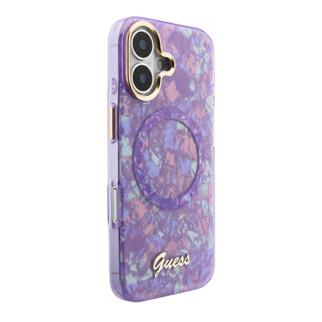 Guess Guess iPhone 17 Back cover coque - HC Magsafe IML Shell Script Metal - Violet Guess Guess iPhone 17 Back cover coque - HC Magsafe IML Shell Script Metal - Violet