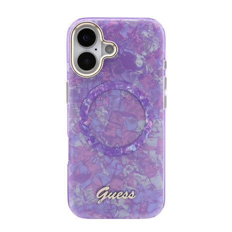 Guess Guess iPhone 17 Back cover case - HC Magsafe IML Shell Script Metal - Purple Guess Guess iPhone 17 Back cover case - HC Magsafe IML Shell Script Metal - Purple