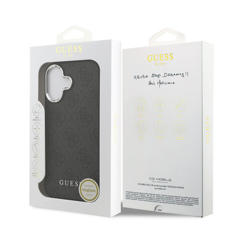 Guess Guess iPhone 17 Back cover coque - HC Magsafe 4G PU With Classic Logo - Noir Guess Guess iPhone 17 Back cover coque - HC Magsafe 4G PU With Classic Logo - Noir