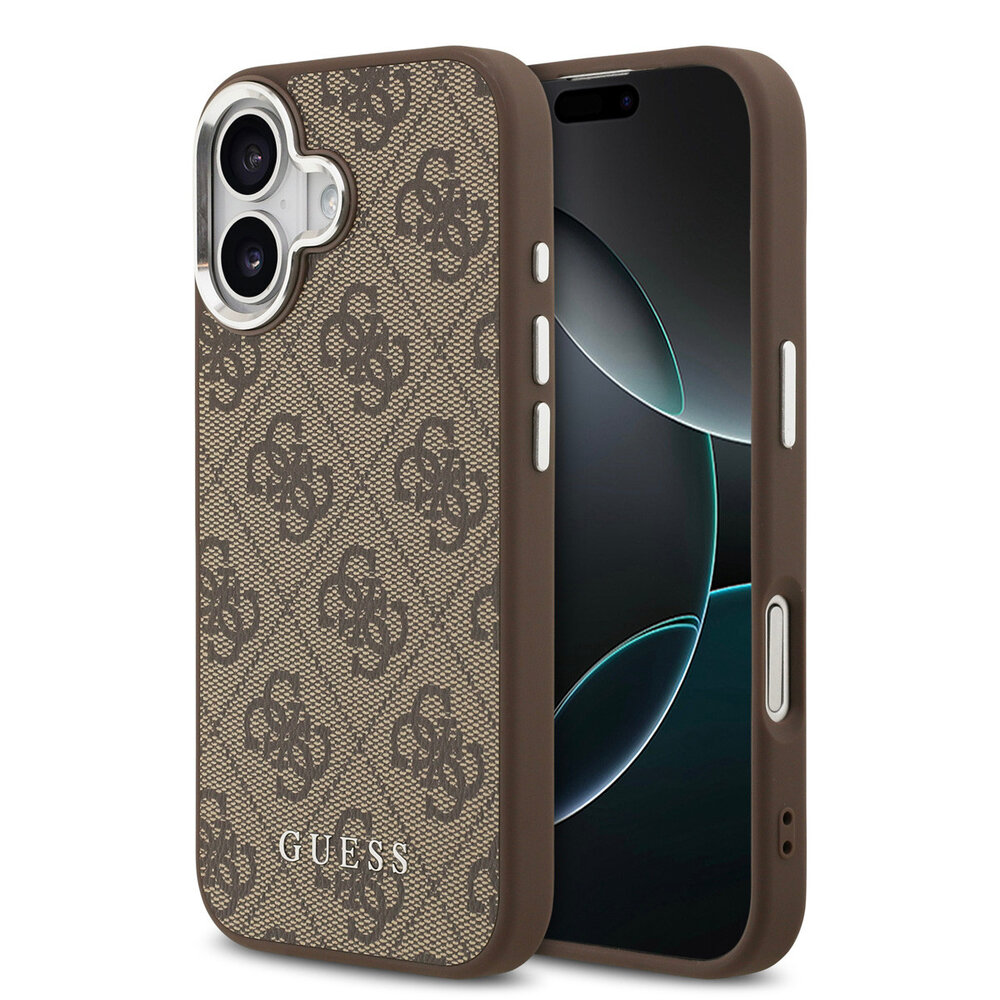 Guess Guess iPhone 17 Back cover case - HC Magsafe 4G PU With Classic Logo - Brown Guess Guess iPhone 17 Back cover case - HC Magsafe 4G PU With Classic Logo - Brown