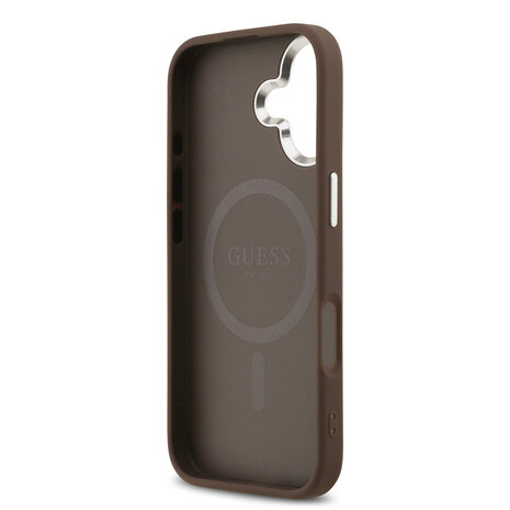 Guess Guess iPhone 17 Back cover coque - HC Magsafe 4G PU With Classic Logo - Marron Guess Guess iPhone 17 Back cover coque - HC Magsafe 4G PU With Classic Logo - Marron