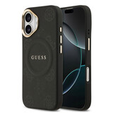Guess Guess iPhone 17 Back-Cover hul - HC Magsafe PU With Peony Hot Stamp - Schwarz Guess Guess iPhone 17 Back-Cover hul - HC Magsafe PU With Peony Hot Stamp - Schwarz
