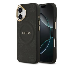 Guess Guess iPhone 17 Back cover case - HC Magsafe PU With Peony Hot Stamp - Black Guess Guess iPhone 17 Back cover case - HC Magsafe PU With Peony Hot Stamp - Black