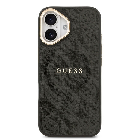 Guess Guess iPhone 17 Back cover case - HC Magsafe PU With Peony Hot Stamp - Black Guess Guess iPhone 17 Back cover case - HC Magsafe PU With Peony Hot Stamp - Black