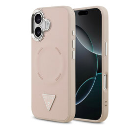 Guess Guess iPhone 17 Back cover case - HC Magsafe PU With Triangle Logo Pink - Pink Guess Guess iPhone 17 Back cover case - HC Magsafe PU With Triangle Logo Pink - Pink