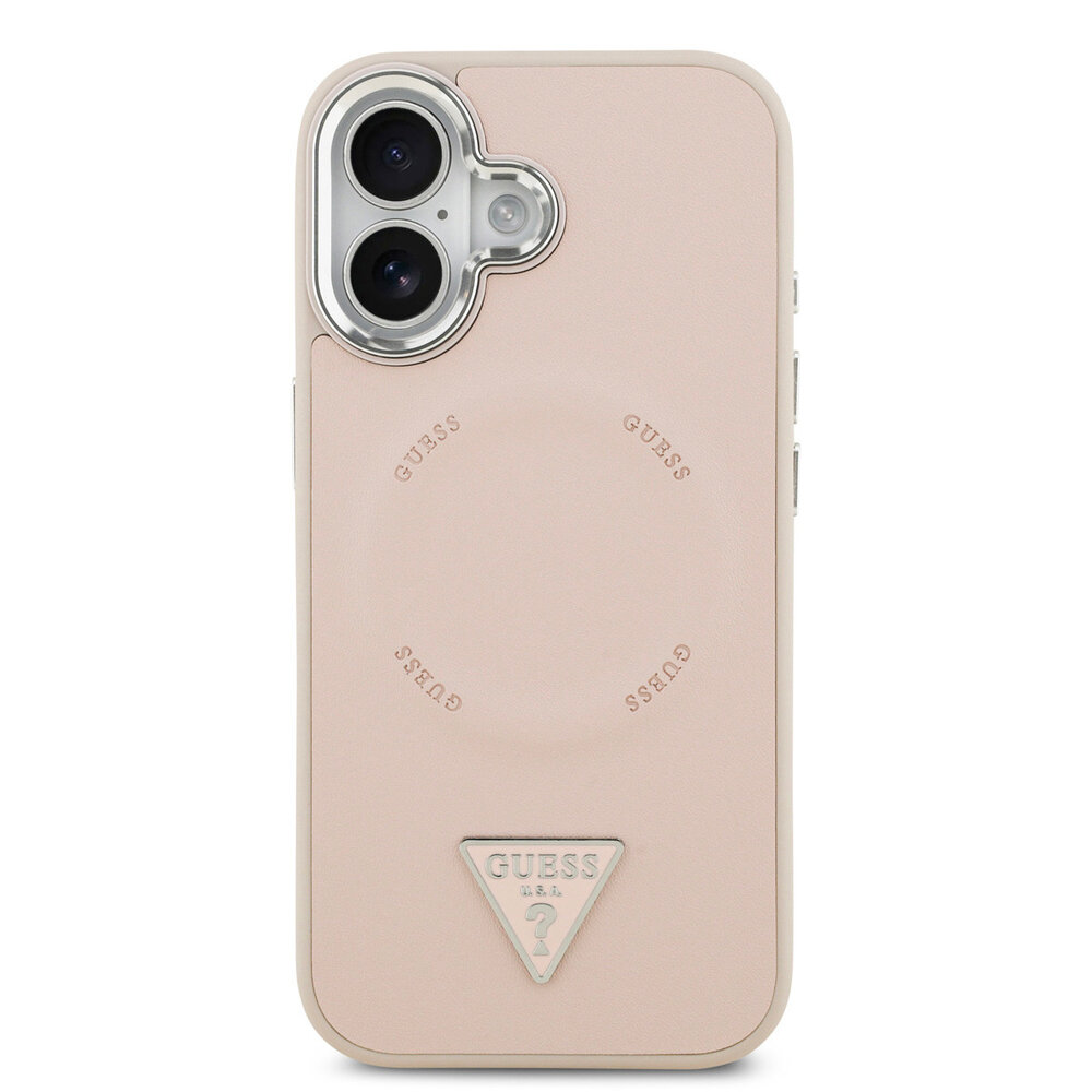 Guess Guess iPhone 17 Back cover case - HC Magsafe PU With Triangle Logo Pink - Pink