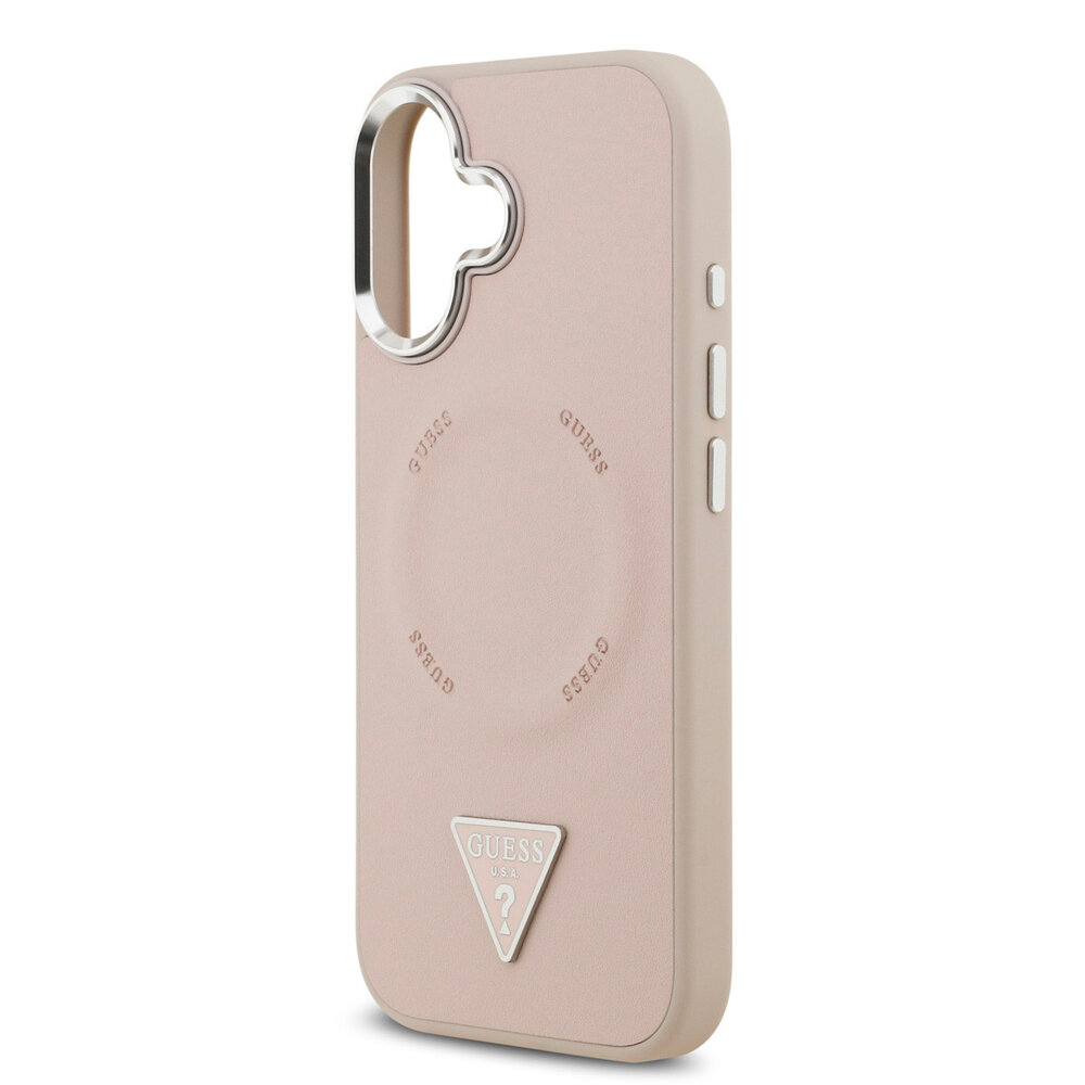 Guess Guess iPhone 17 Back cover case - HC Magsafe PU With Triangle Logo Pink - Pink