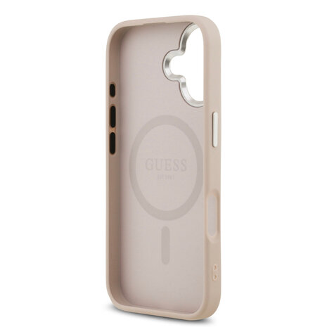 Guess Guess iPhone 17 Back cover case - HC Magsafe PU With Triangle Logo Pink - Pink