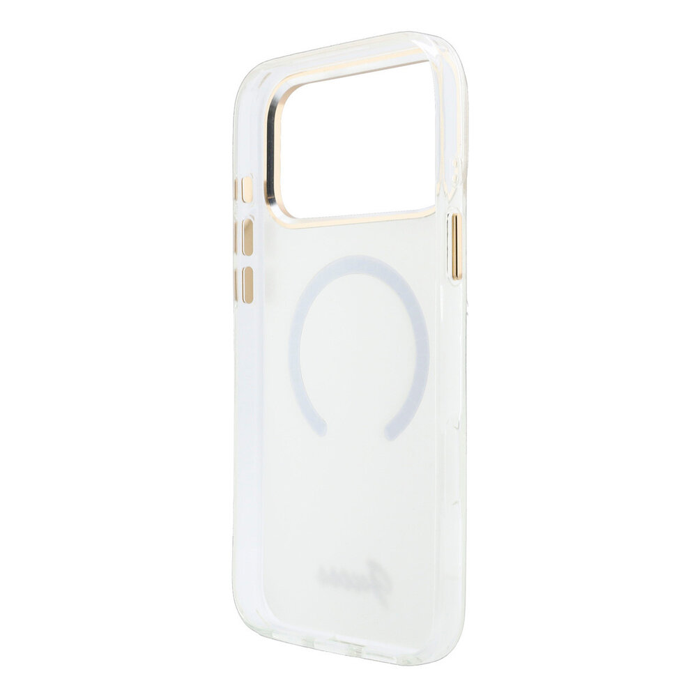 Guess Guess iPhone 17 Pro Max Back cover coque - HC Magsafe IML Shell Script Metal - Blanc Guess Guess iPhone 17 Pro Max Back cover coque - HC Magsafe IML Shell Script Metal - Blanc