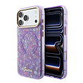 Guess Guess iPhone 17 Pro Max/iPhone 18 Pro Max Hartschalenhülle MagSafe IML Muschelmuster Schriftlogo aus Metall - Violett