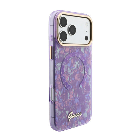 Guess Guess iPhone 17 Pro Max Back cover case - HC Magsafe IML Shell Script Metal - Purple Guess Guess iPhone 17 Pro Max Back cover case - HC Magsafe IML Shell Script Metal - Purple