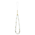 Guess Guess iPhone 17 Pro Max/iPhone 18 Pro Max Hartschalenhülle MagSafe durchgehendes IML-Blumenmuster galvanische Veredelung Perlenband - Weiß