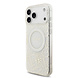 Guess Guess iPhone 17 Pro Max Back cover case - HC Magsafe IML Flowers Allover Electroplated With Pearl Strap - White