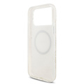 Guess Guess iPhone 17 Pro Max/iPhone 18 Pro Max Hartschalenhülle MagSafe durchgehendes IML-Blumenmuster galvanische Veredelung Perlenband - Weiß