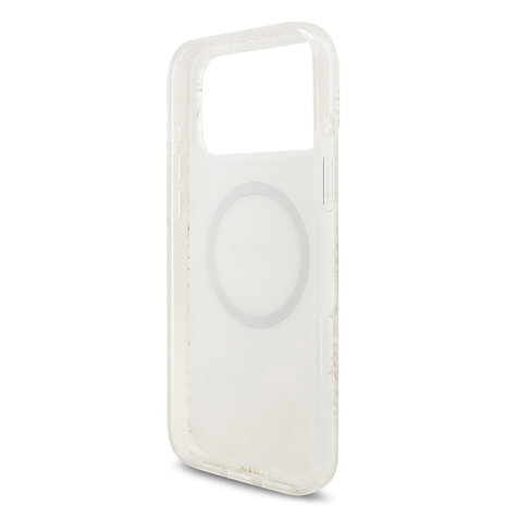 Guess Guess iPhone 17 Pro Max Back cover coque - HC Magsafe IML Flowers Allover Electroplated With Pearl Strap - Blanc Guess Guess iPhone 17 Pro Max Back cover coque - HC Magsafe IML Flowers Allover Electroplated With Pearl Strap - Blanc