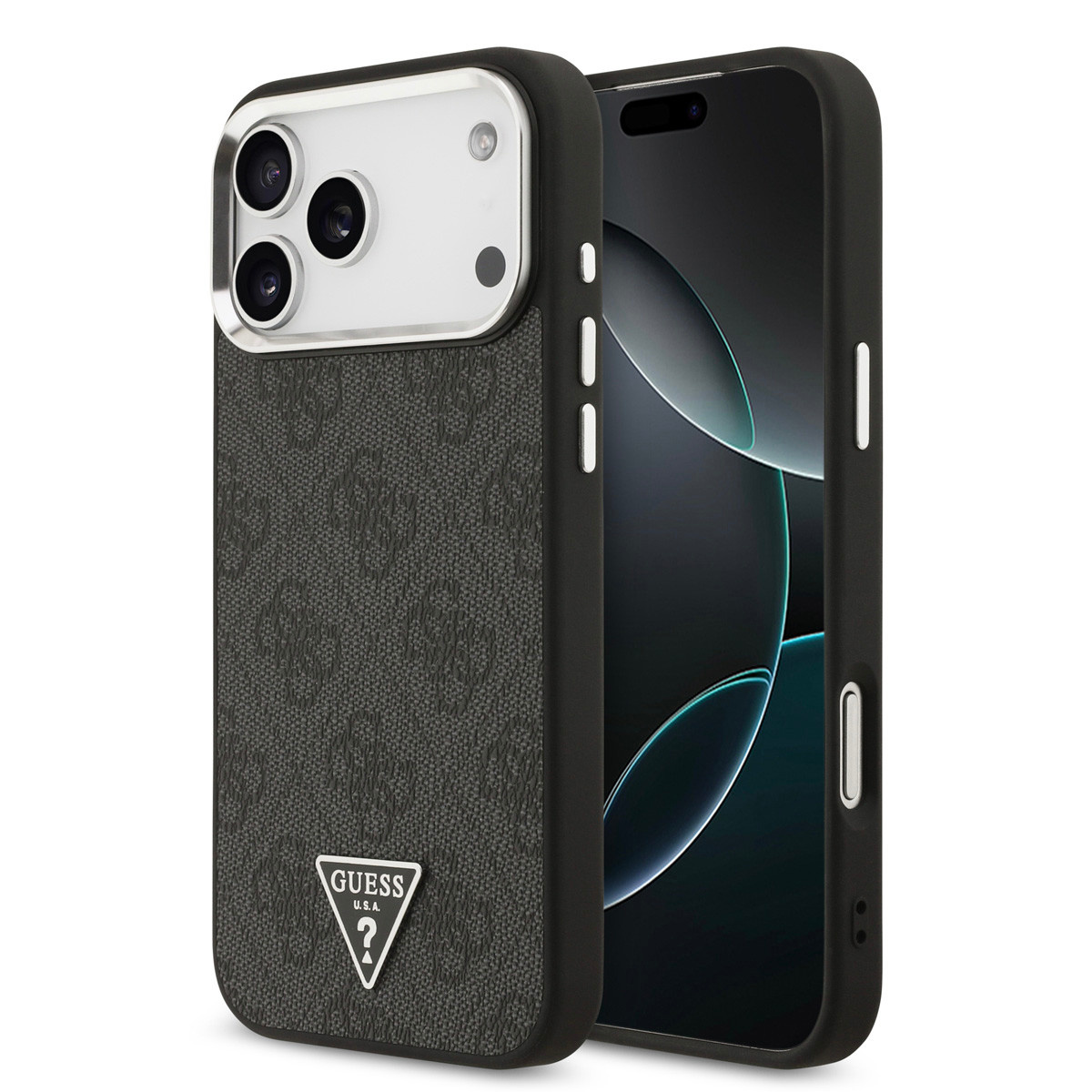Guess Guess iPhone 17 Pro Max Backcover hoesje - HC Magsafe 4G PU With Triangle Logo SL - Zwart