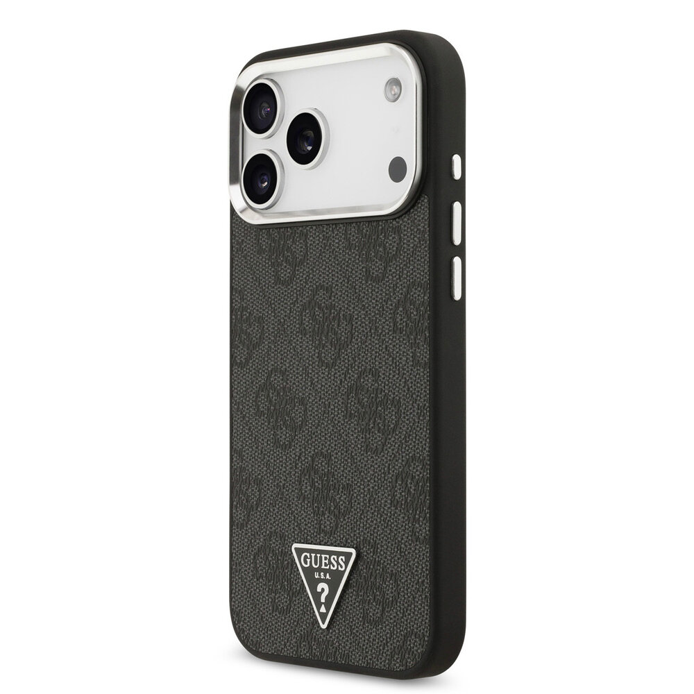 Guess Guess iPhone 17 Pro Max Back cover coque - HC Magsafe 4G PU With Triangle Logo SL - Noir Guess Guess iPhone 17 Pro Max Back cover coque - HC Magsafe 4G PU With Triangle Logo SL - Noir