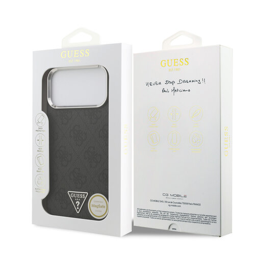 Guess Guess iPhone 17 Pro Max/iPhone 18 Pro Max Hartschalenhülle MagSafe 4G PU dreieckiges Logo SL - Schwarz