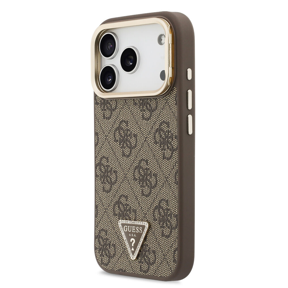 Guess Guess iPhone 17 Pro Max Back cover coque - HC Magsafe 4G PU With Triangle Logo & Stand Camera - Marron Guess Guess iPhone 17 Pro Max Back cover coque - HC Magsafe 4G PU With Triangle Logo & Stand Camera - Marron