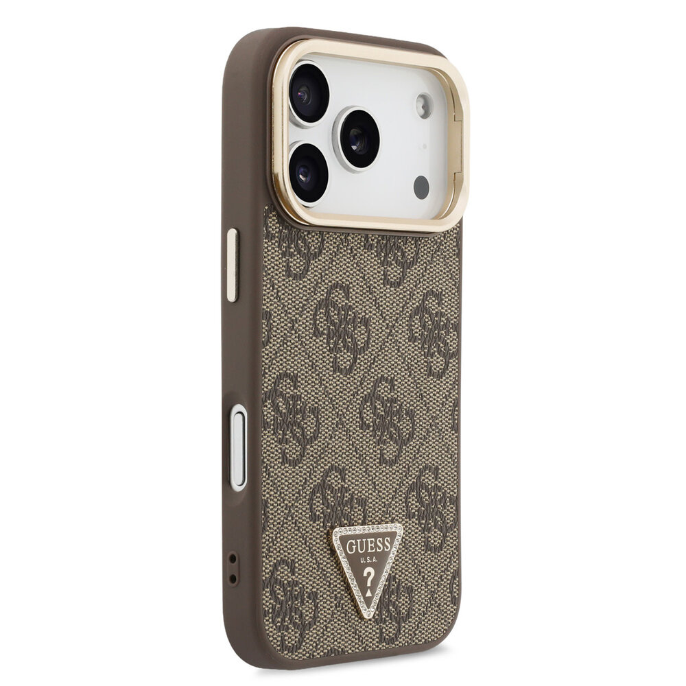 Guess Guess iPhone 17 Pro Max Back cover coque - HC Magsafe 4G PU With Triangle Logo & Stand Camera - Marron Guess Guess iPhone 17 Pro Max Back cover coque - HC Magsafe 4G PU With Triangle Logo & Stand Camera - Marron