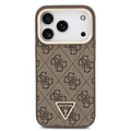 Guess Guess iPhone 17 Pro Max/iPhone 18 Pro Max Hartschalenhülle MagSafe 4G PU dreieckiges Logo und Kameraständer - Braun