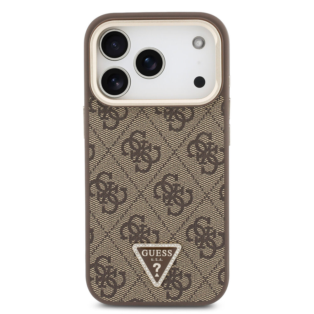 Guess Guess iPhone 17 Pro Max Back cover coque - HC Magsafe 4G PU With Triangle Logo & Stand Camera - Marron Guess Guess iPhone 17 Pro Max Back cover coque - HC Magsafe 4G PU With Triangle Logo & Stand Camera - Marron