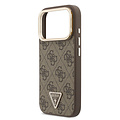 Guess Guess iPhone 17 Pro Max/iPhone 18 Pro Max Hartschalenhülle MagSafe 4G PU dreieckiges Logo und Kameraständer - Braun