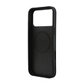 Guess Guess iPhone 17 Pro Max/iPhone 18 Pro Max Hartschalenhülle MagSafe genarbtes PU geprägtes Pfingstrosenmotiv dreieckiges Logo - Schwarz