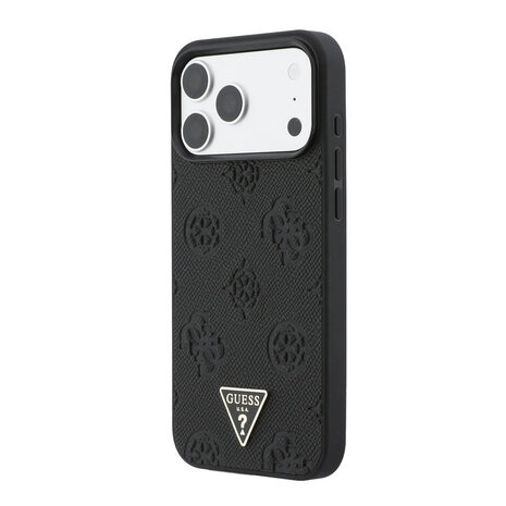 Guess Guess iPhone 17 Pro Max Back cover coque - HC Magsafe Grained PU Hot Stamp Peony Triangle Logo - Noir Guess Guess iPhone 17 Pro Max Back cover coque - HC Magsafe Grained PU Hot Stamp Peony Triangle Logo - Noir