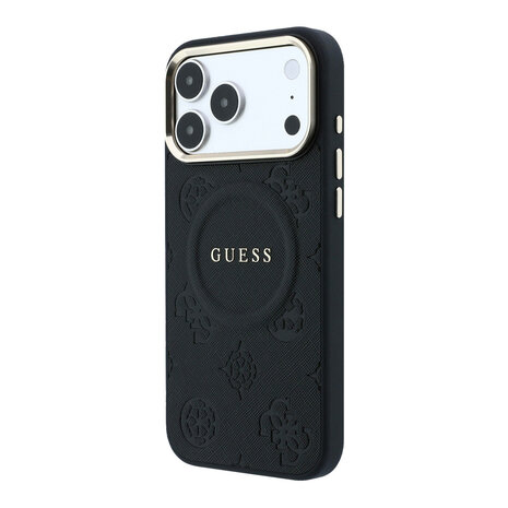 Guess Guess iPhone 17 Pro Max Back cover case - HC Magsafe PU With Peony Hot Stamp - Black Guess Guess iPhone 17 Pro Max Back cover case - HC Magsafe PU With Peony Hot Stamp - Black