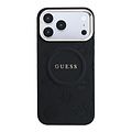 Guess Guess iPhone 17 Pro Max/iPhone 18 Pro Max Hartschalenhülle MagSafe PU geprägtes Pfingstrosenmotiv - Schwarz