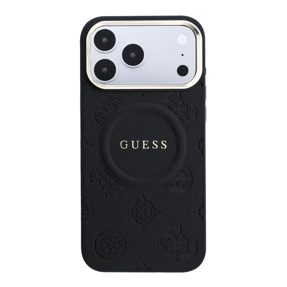 Guess Guess iPhone 17 Pro Max Back cover case - HC Magsafe PU With Peony Hot Stamp - Black Guess Guess iPhone 17 Pro Max Back cover case - HC Magsafe PU With Peony Hot Stamp - Black