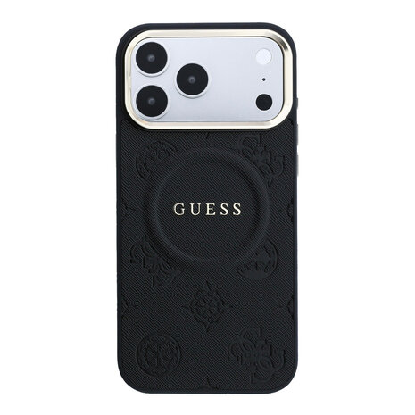 Guess Guess iPhone 17 Pro Max Back cover case - HC Magsafe PU With Peony Hot Stamp - Black Guess Guess iPhone 17 Pro Max Back cover case - HC Magsafe PU With Peony Hot Stamp - Black