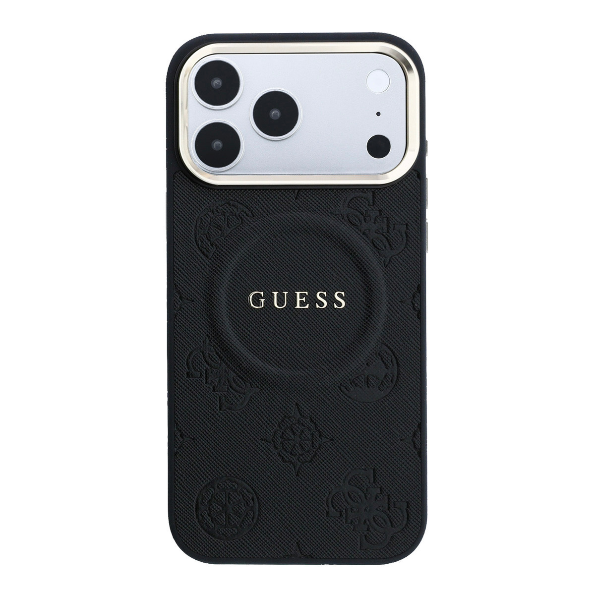 Guess Guess iPhone 17 Pro Max Backcover hoesje - HC Magsafe PU With Peony Hot Stamp - Zwart, foto 3 van 6