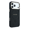 Guess Guess iPhone 17 Pro Max/iPhone 18 Pro Max Hartschalenhülle MagSafe PU geprägtes Pfingstrosenmotiv - Schwarz