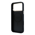 Guess Guess iPhone 17 Pro Max/iPhone 18 Pro Max Hartschalenhülle MagSafe PU geprägtes Pfingstrosenmotiv - Schwarz