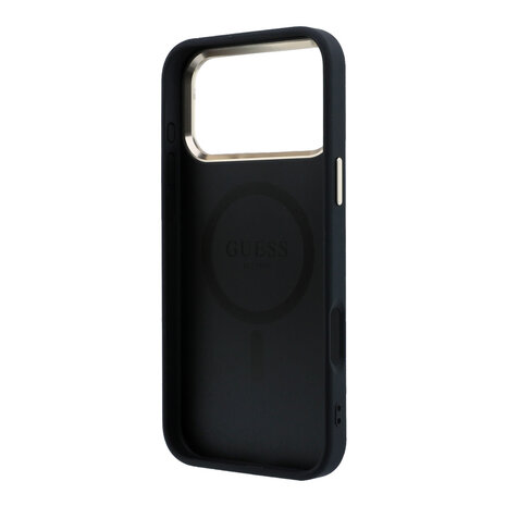 Guess Guess iPhone 17 Pro Max Back cover case - HC Magsafe PU With Peony Hot Stamp - Black Guess Guess iPhone 17 Pro Max Back cover case - HC Magsafe PU With Peony Hot Stamp - Black