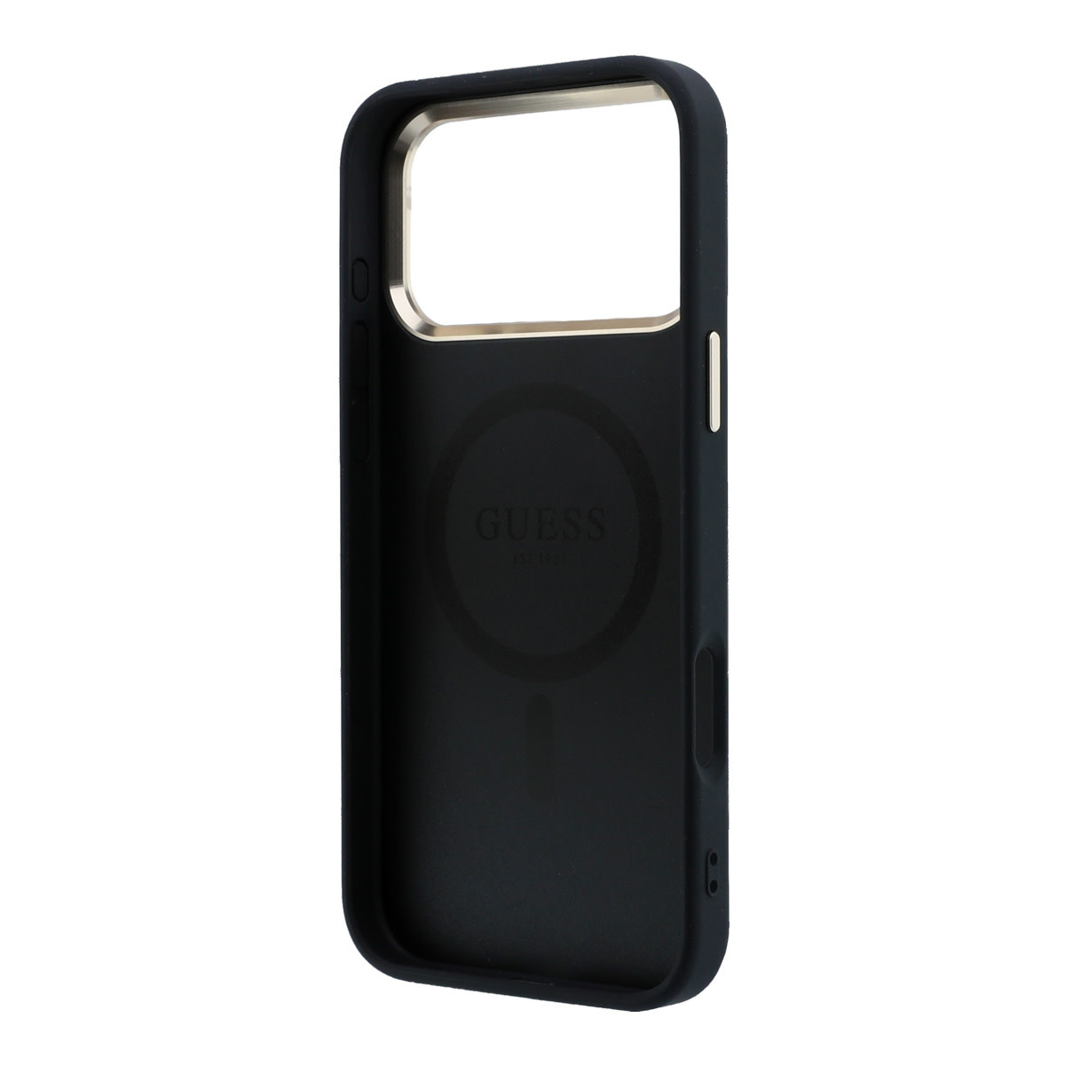 Guess Guess iPhone 17 Pro Max Backcover hoesje - HC Magsafe PU With Peony Hot Stamp - Zwart, foto 6 van 6