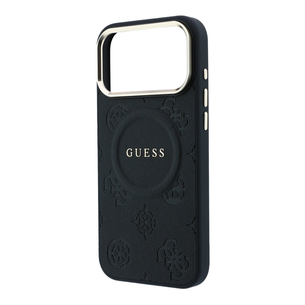 Guess Guess iPhone 17 Pro Max Back cover case - HC Magsafe PU With Peony Hot Stamp - Black Guess Guess iPhone 17 Pro Max Back cover case - HC Magsafe PU With Peony Hot Stamp - Black