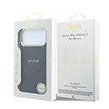 Guess Guess iPhone 17 Pro Max/iPhone 18 Pro Max Hartschalenhülle MagSafe PU geprägtes Pfingstrosenmotiv - Schwarz