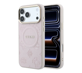 Guess Guess iPhone 17 Pro Max Back cover coque - HC Magsafe PU With Peony Hot Stamp - Rose Guess Guess iPhone 17 Pro Max Back cover coque - HC Magsafe PU With Peony Hot Stamp - Rose
